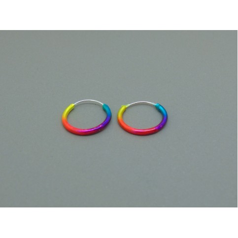 Sterling Silver Rainbow Hoops - 12mm