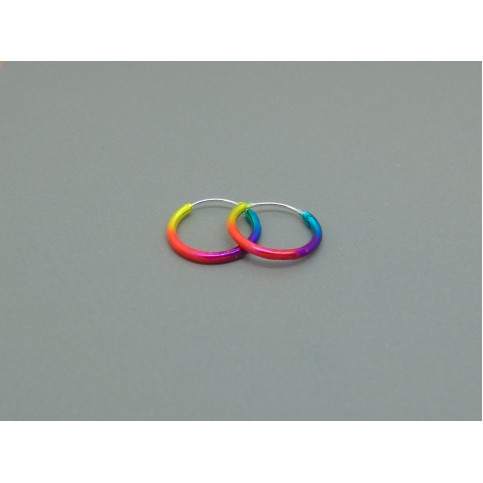 Sterling Silver Rainbow Hoops - 12mm