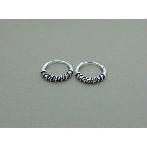 Sterling Silver Balinese Wire Hoops