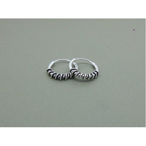 Sterling Silver Balinese Wire Hoops