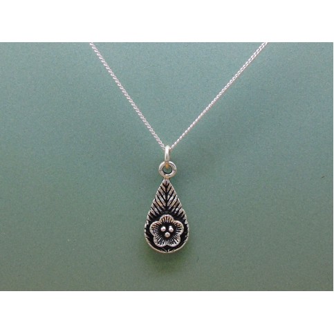 Sterling Silver Flower Drop Pendant