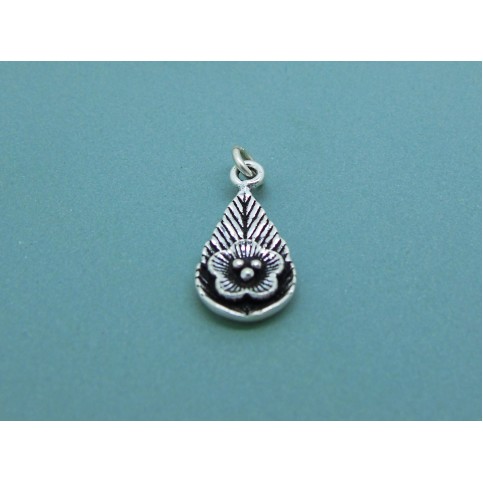 Sterling Silver Flower Drop Pendant