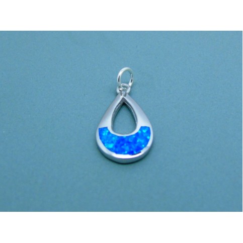 Sterling Silver Tear Drop Opal Pendant