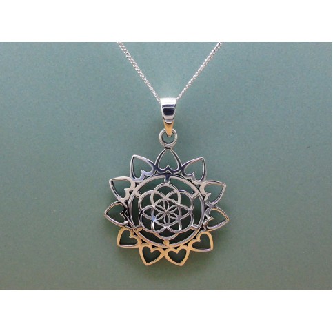 Sterling Silver Flower Pendant 