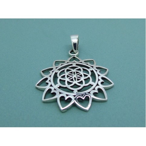 Sterling Silver Flower Pendant 