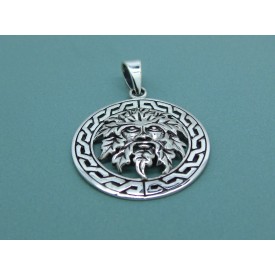 Sterling Silver Green Man Pendant