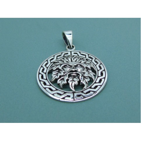 Sterling Silver Green Man Pendant