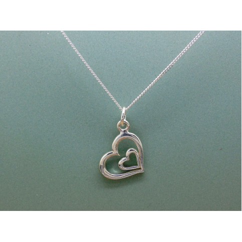 Sterling Silver Double Heart Pendant