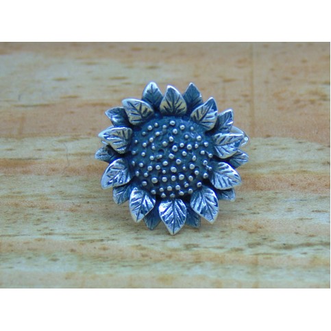 Sterling Silver Large Sunflower Ring