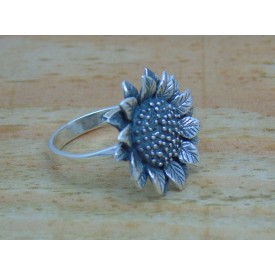 Sterling Silver Small Sunflower Ring