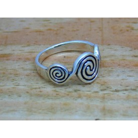 Sterling Silver Triple Circular Swirl Ring