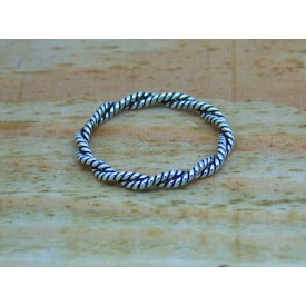Sterling Silver Stacking Rope Ring