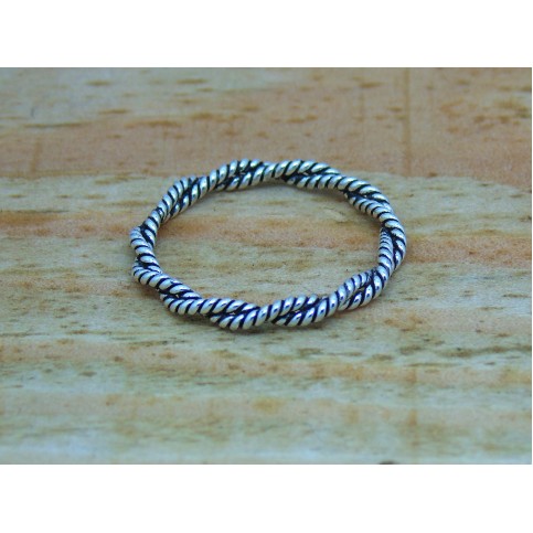 Sterling Silver Stacking Rope Ring