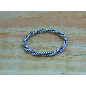 Sterling Silver Stacking Rope Ring