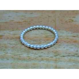 Sterling Silver Beaded Stacking Ring