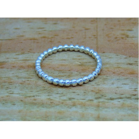 Sterling Silver Beaded Stacking Ring