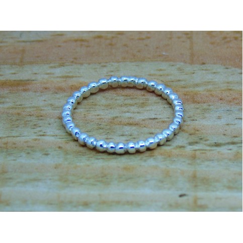 Sterling Silver Beaded Stacking Ring