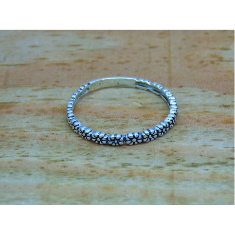Sterling Silver Flower Stacking Ring