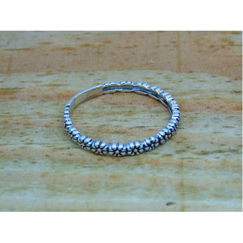 Sterling Silver Flower Stacking Ring