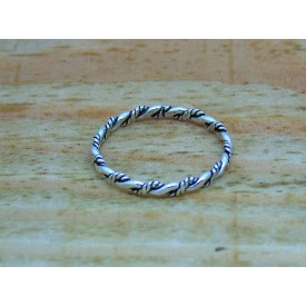 Sterling Silver Rope Twist Stacking Ring