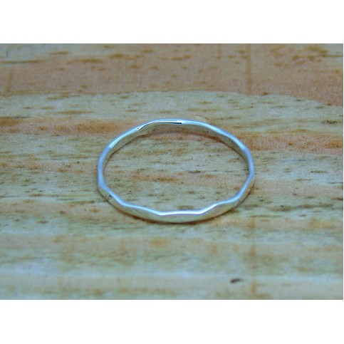 Sterling Silver Faceted Stacking Ring