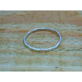 Sterling Silver Faceted Stacking Ring