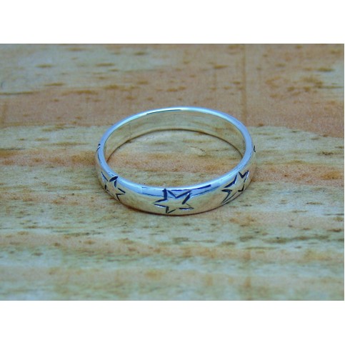 Sterling Silver Ring With Star Design