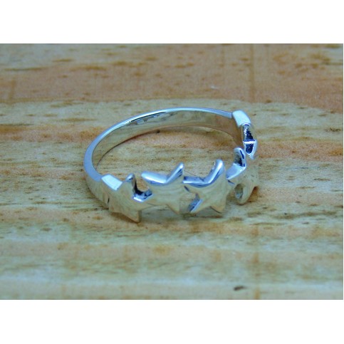 Sterling Silver 5 Star Ring