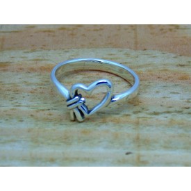 Sterling Silver Ornate Open Heart Ring