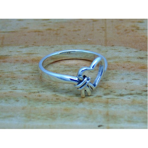 Sterling Silver Ornate Open Heart Ring