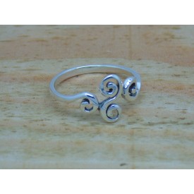 Sterling Silver Triple Swirl Ring