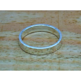 Sterling Silver Hammered 4mm Ring