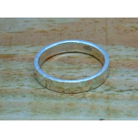 Sterling Silver Hammered 4mm Ring