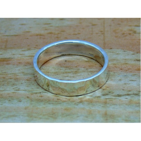 Sterling Silver 5mm Hammered Ring