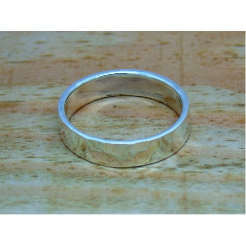 Sterling Silver 5mm Hammered Ring