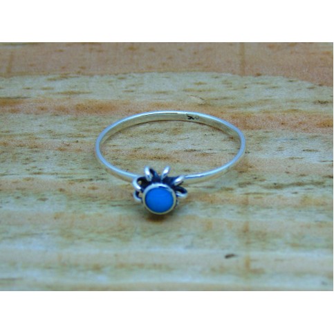 Sterling Silver Stone Set Flower Ring