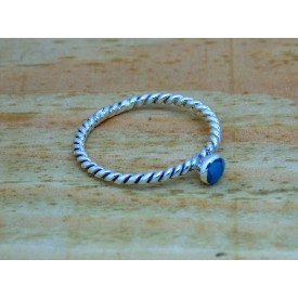 Sterling Silver Twisted Turquoise Ring