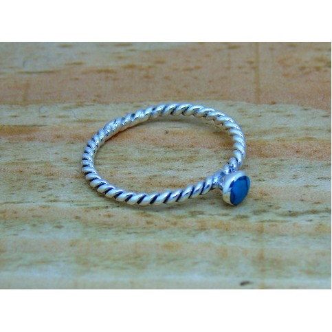 Sterling Silver Twisted Turquoise Ring