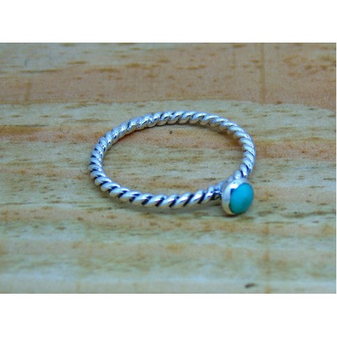 Sterling Silver Turquoise Twisted Ring 