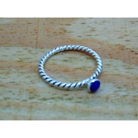 Sterling Silver Twisted Stone Set Ring