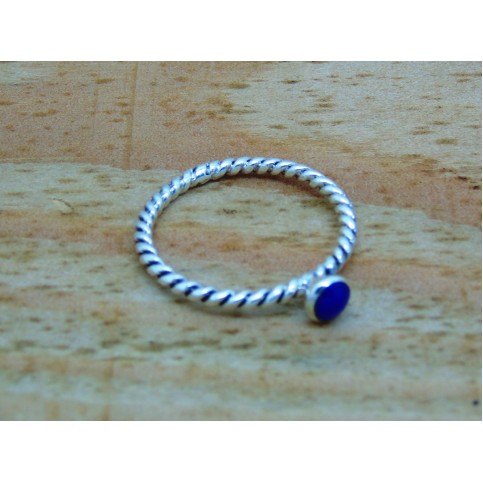 Sterling Silver Twisted Stone Set Ring