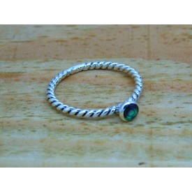 Sterling Silver Twisted Paua Shell Ring