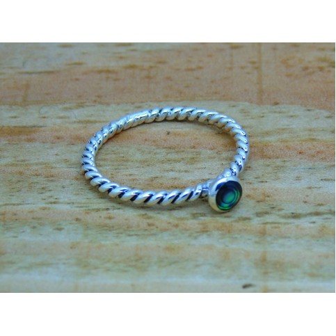 Sterling Silver Twisted Paua Shell Ring