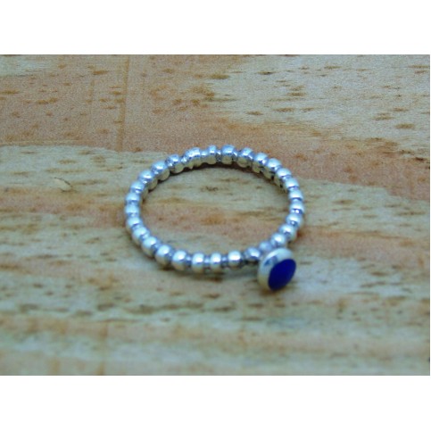 Beaded Blue Stone Stacking Ring