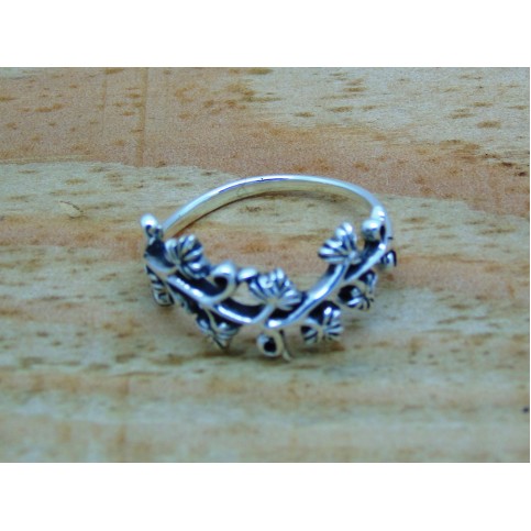 Sterling Silver Branch and Leaf Ring