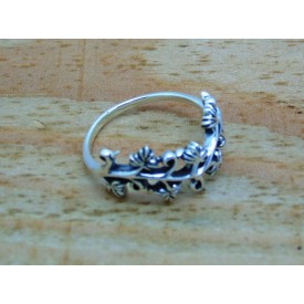 Sterling Silver Branch and Leaf Ring