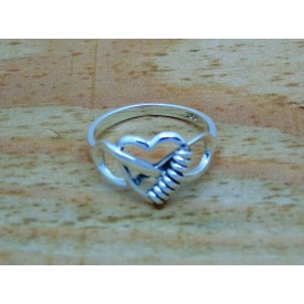 Sterling Silver Infinity and Heart Ring