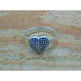 Sterling Silver Pimpled Heart Ring