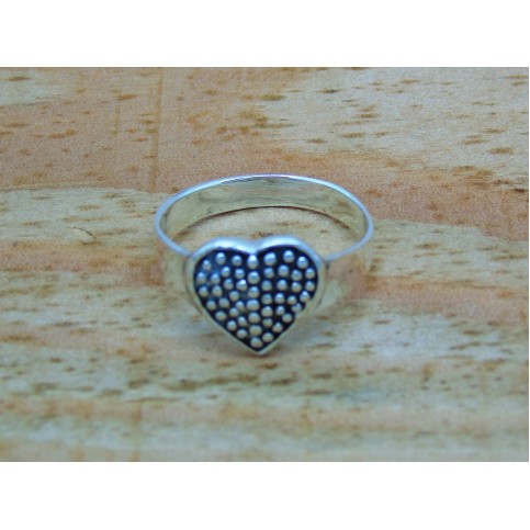 Sterling Silver Pimpled Heart Ring