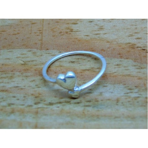 Sterling Silver Double Heart Ring